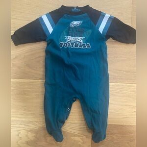 NFL Philadelphia Eagles Baby One Piece Footie - Black and Teal 3-6m VGUC